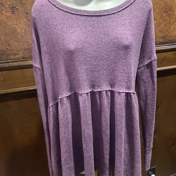 NWOT SIZE S OVERSIZED By Together Purple Long Sleeve Tunic - Picture 2 of 9